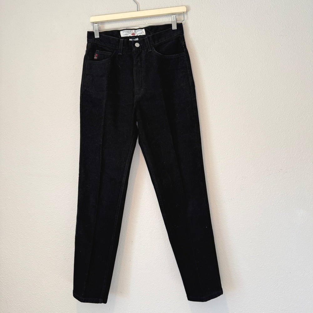 Vintage Guess Jeans Original Fit 050 Black Narrow Leg High Rise Made in USA 29